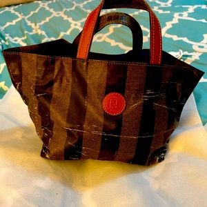 Vintage Distressed Fendi Striped Small Totr